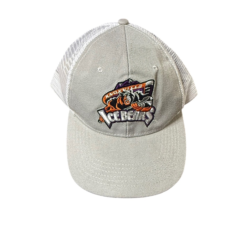 Knoxville Ice Bears Trucker Hat Adult Baseball Cap Hockey Team Gray White